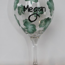 Brushes with a View Handpainted Glassware . Custom Ordered Welcomed: Shamrock Wine Glass Personalized on Handmade Artis...